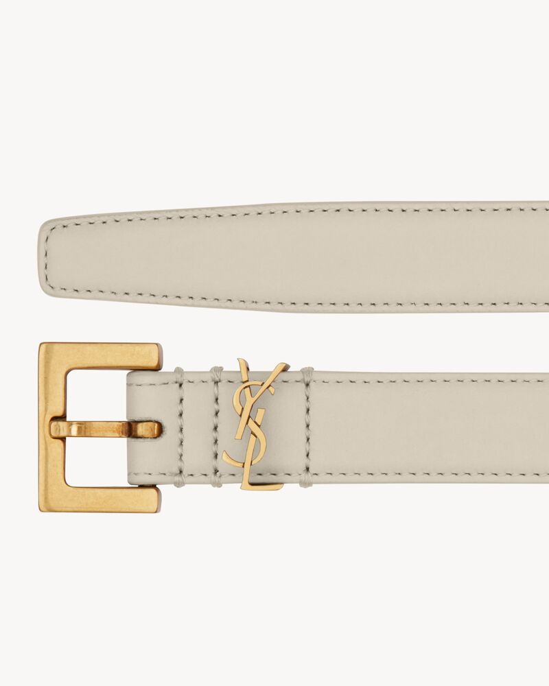 cassandre thin belt with square buckle in box saint laurent leather - Image 2